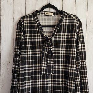 Black and White Plaid Blouse